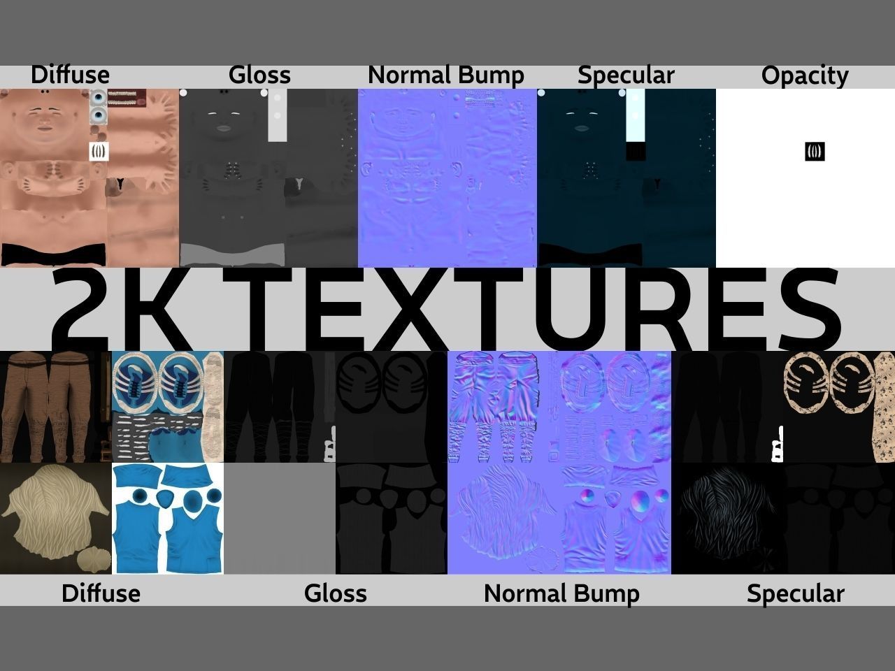 Cartoon Characters Pack1 Low-poly 3D model_3