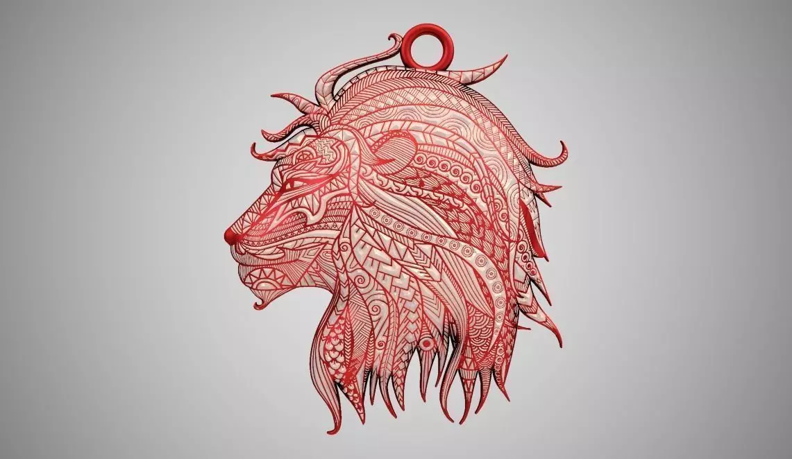 Lion Necklace 3D print model_0