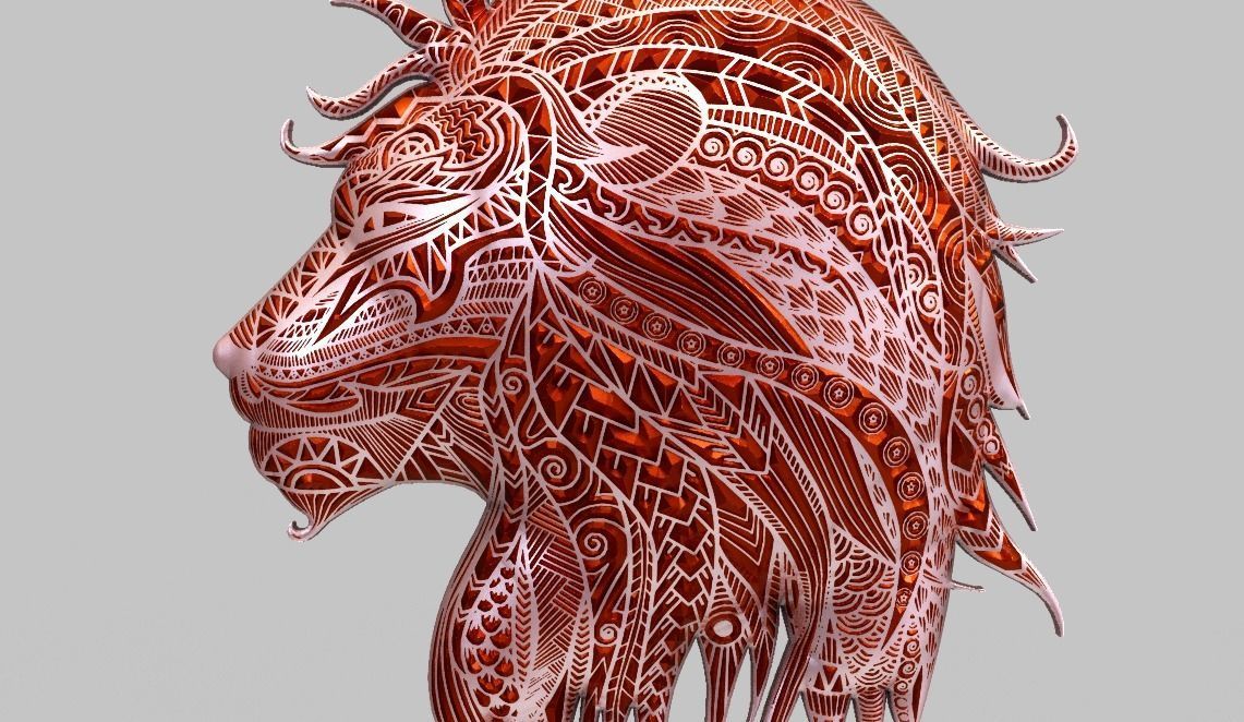 Lion Necklace 3D print model_7