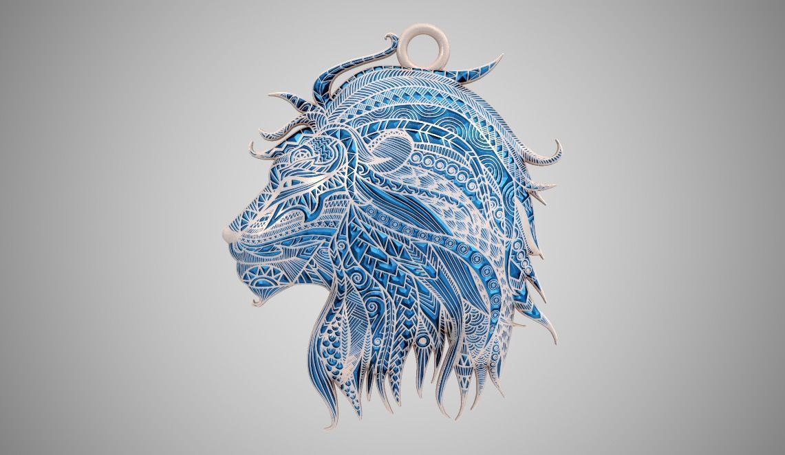 Lion Necklace 3D print model_1