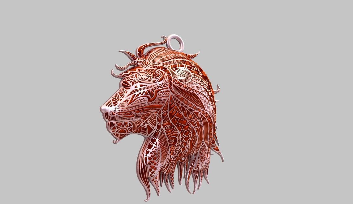 Lion Necklace 3D print model_5