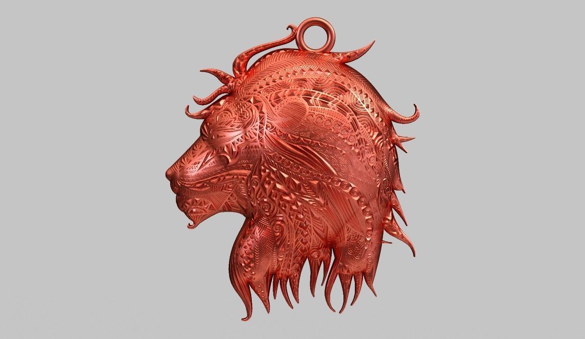 Lion Necklace 3D print model_6