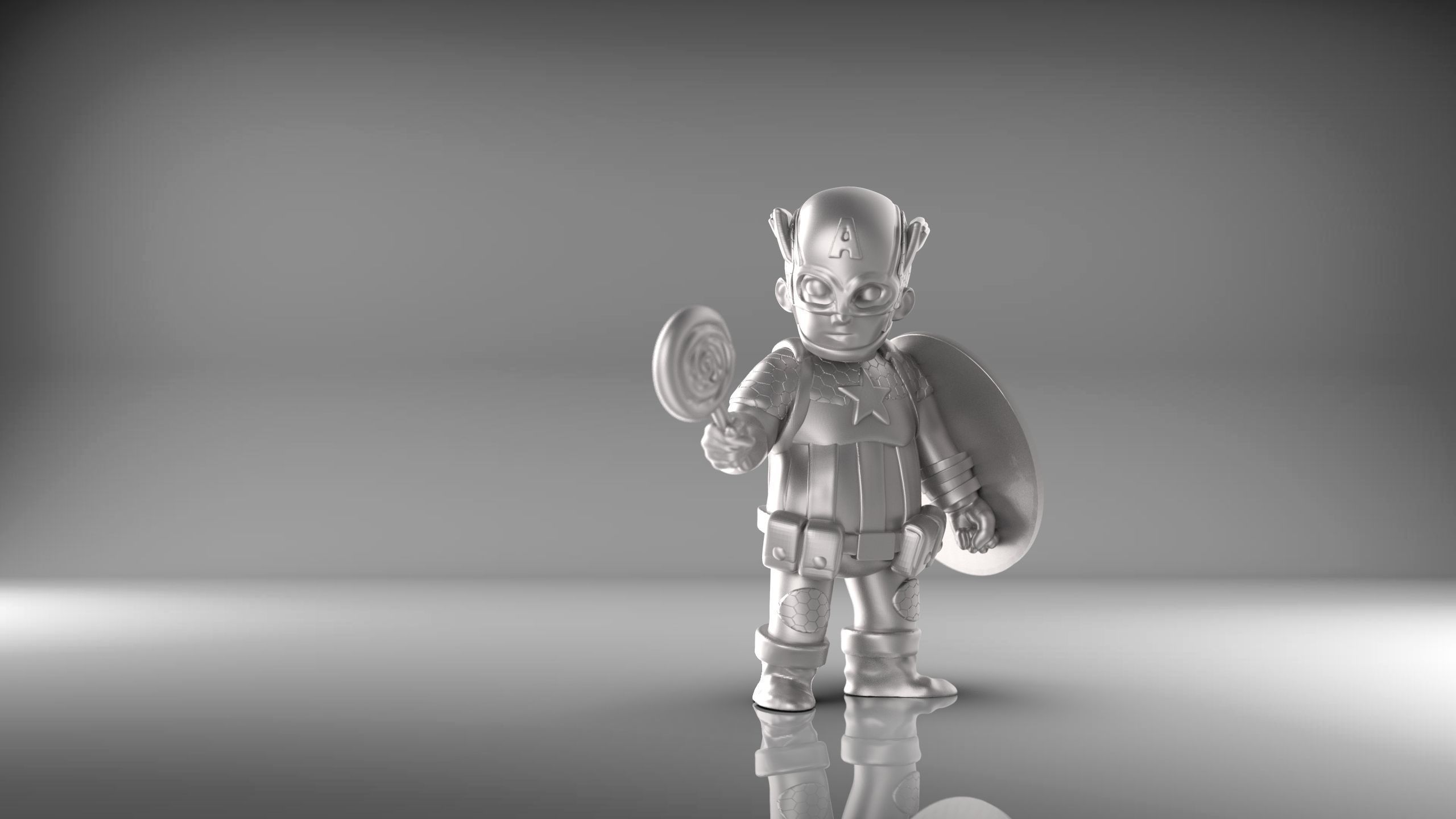 Chubby Captain America 3D print model_5