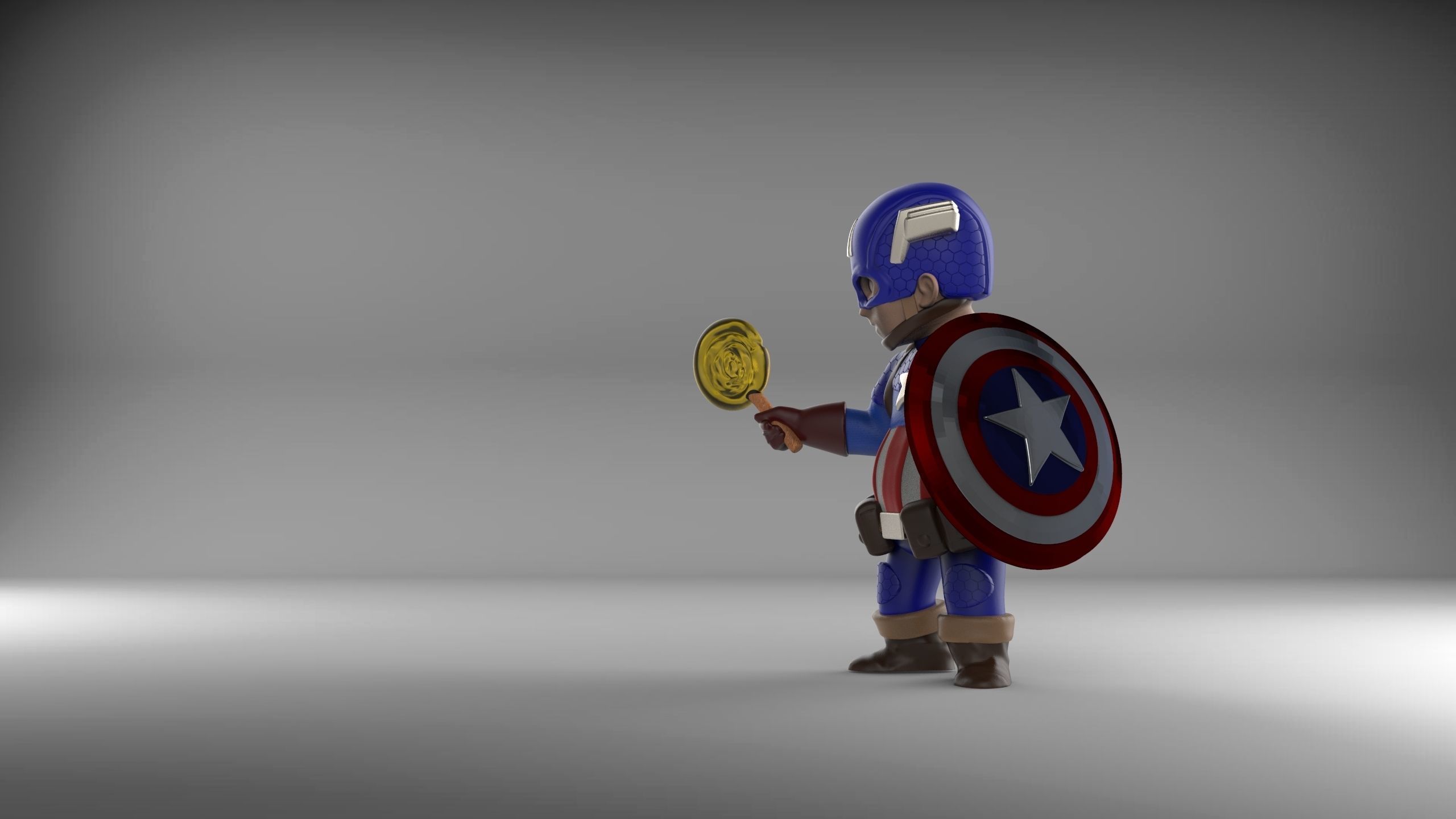 Chubby Captain America 3D print model_4
