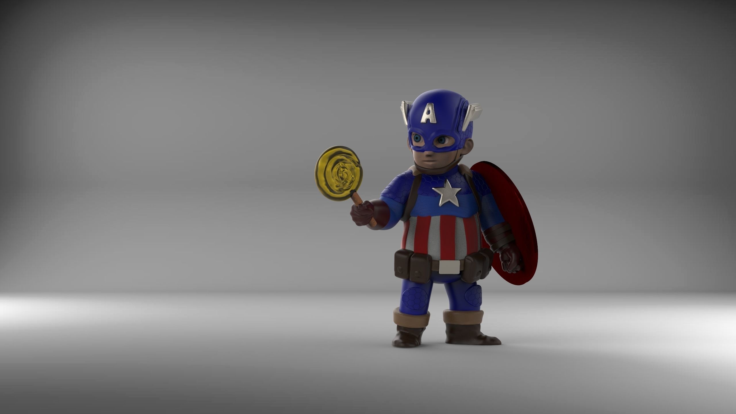 Chubby Captain America 3D print model_2