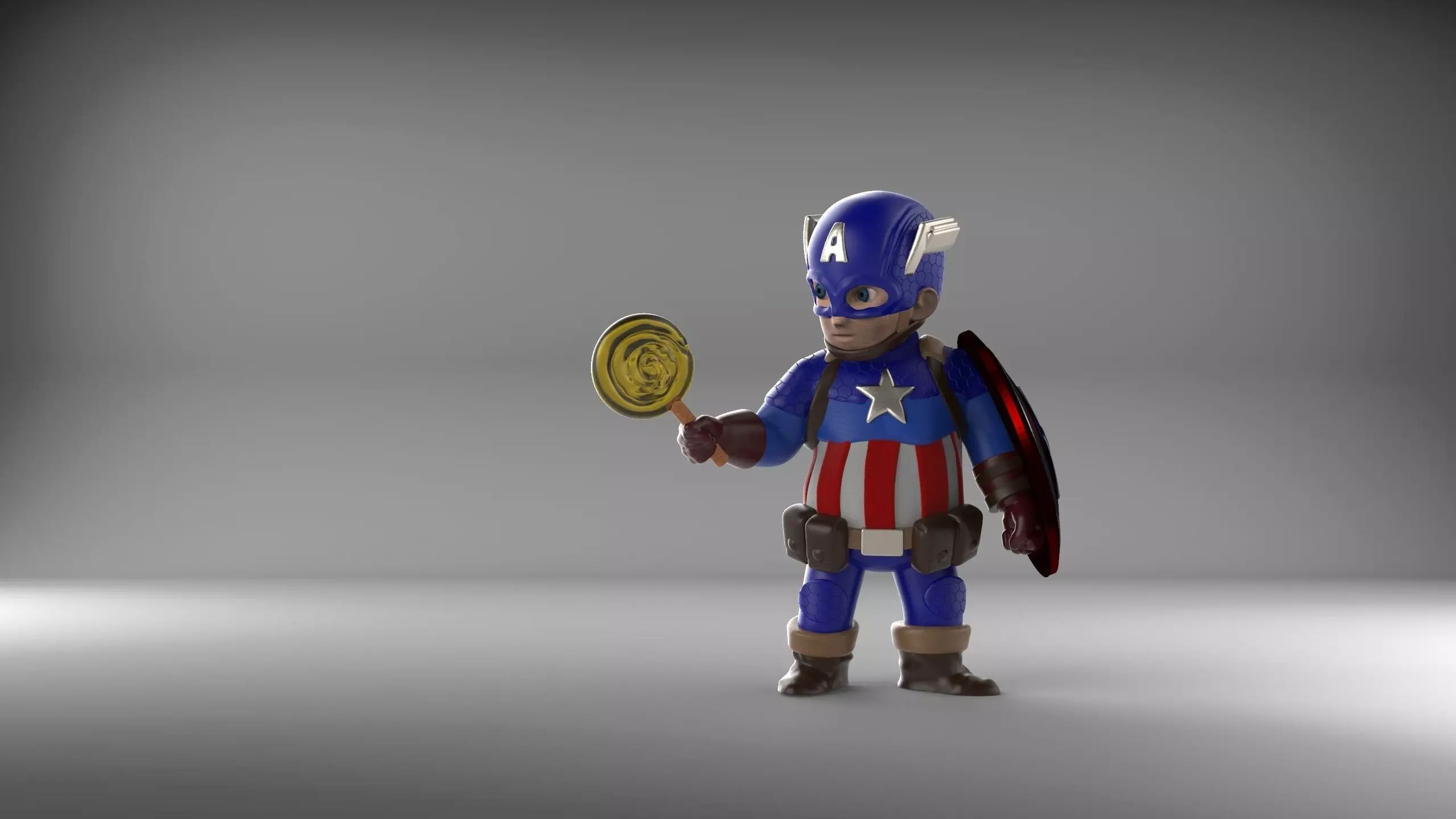 Chubby Captain America 3D print model_0