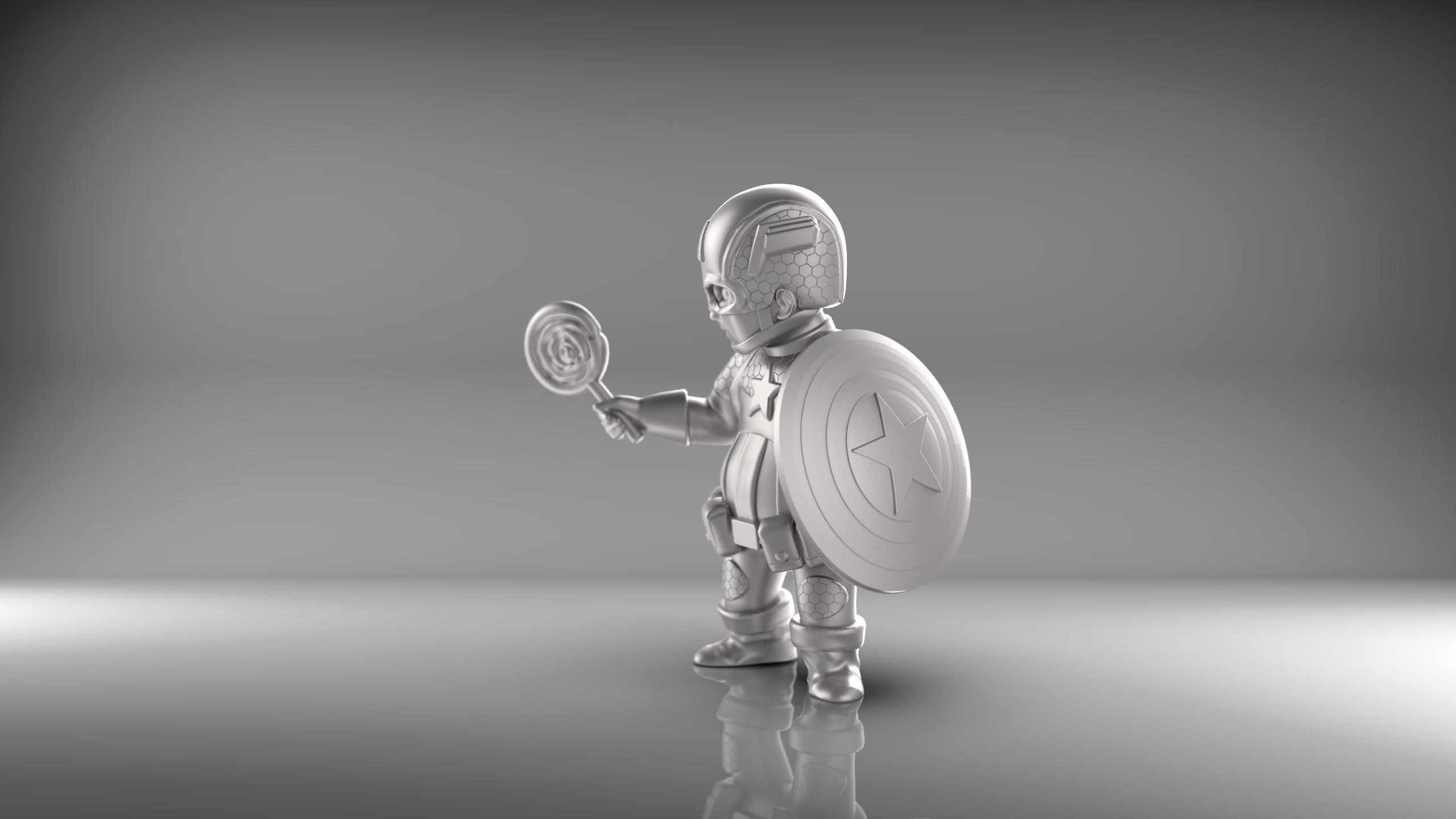 Chubby Captain America 3D print model_6