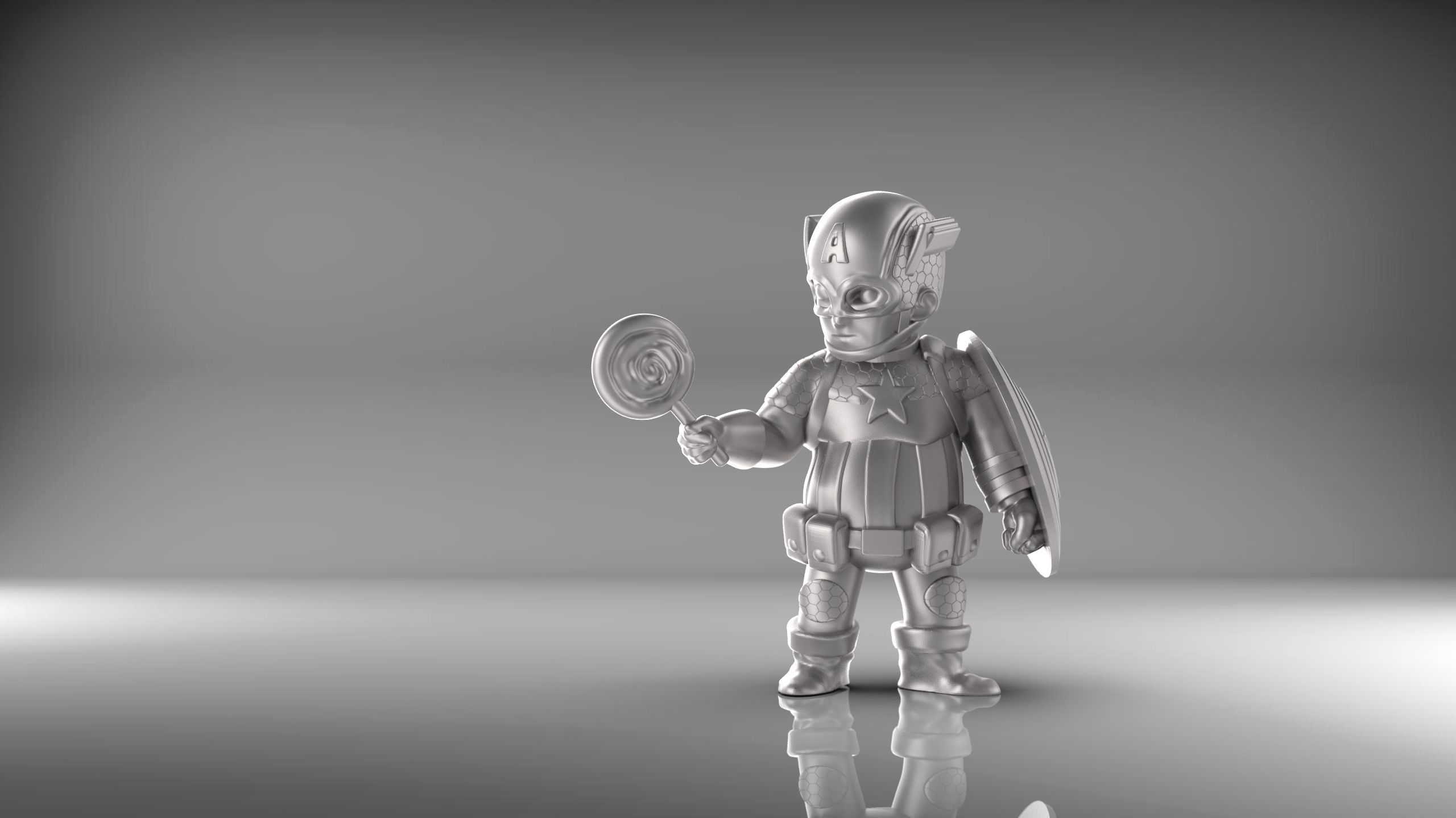 Chubby Captain America 3D print model_1