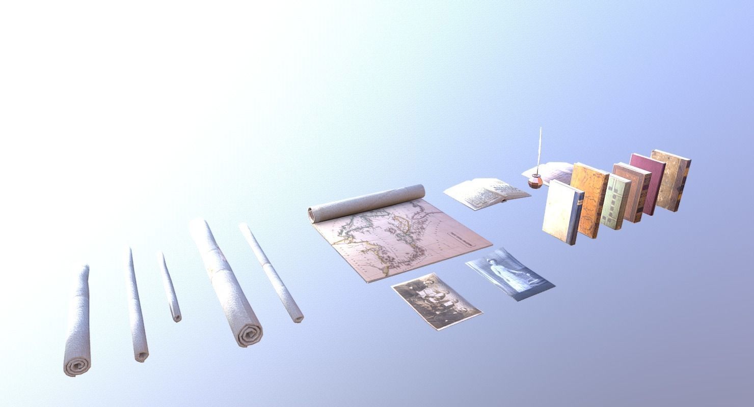 Papers and Books Pack - The Marquis Collection Low-poly 3D model_3