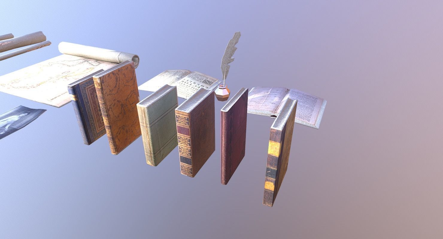 Papers and Books Pack - The Marquis Collection Low-poly 3D model_4