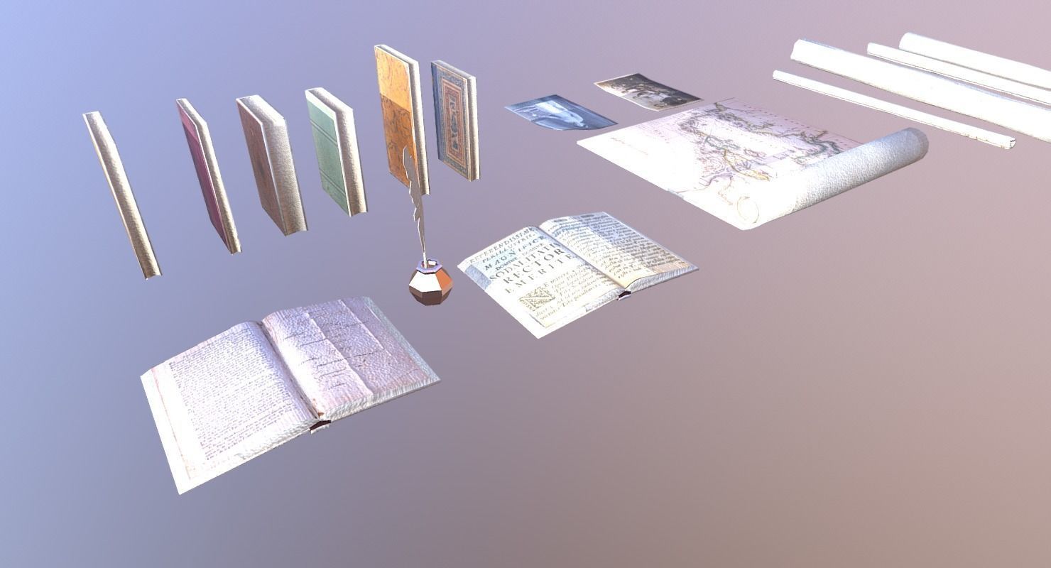 Papers and Books Pack - The Marquis Collection Low-poly 3D model_5