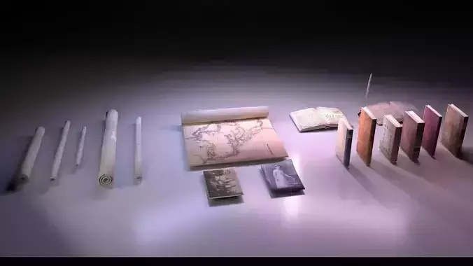 Papers and Books Pack - The Marquis Collection Low-poly 3D model