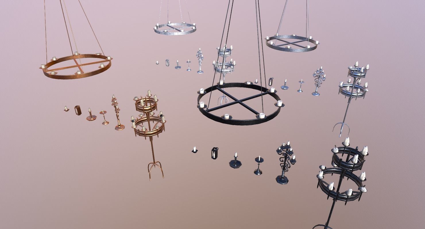 Candle Lighting Pack - The Marquis Collection Low-poly 3D model_3