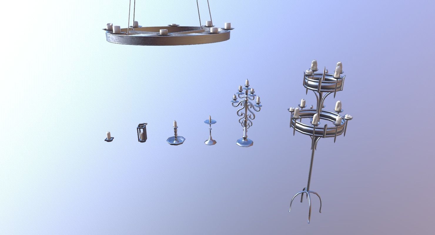 Candle Lighting Pack - The Marquis Collection Low-poly 3D model_8