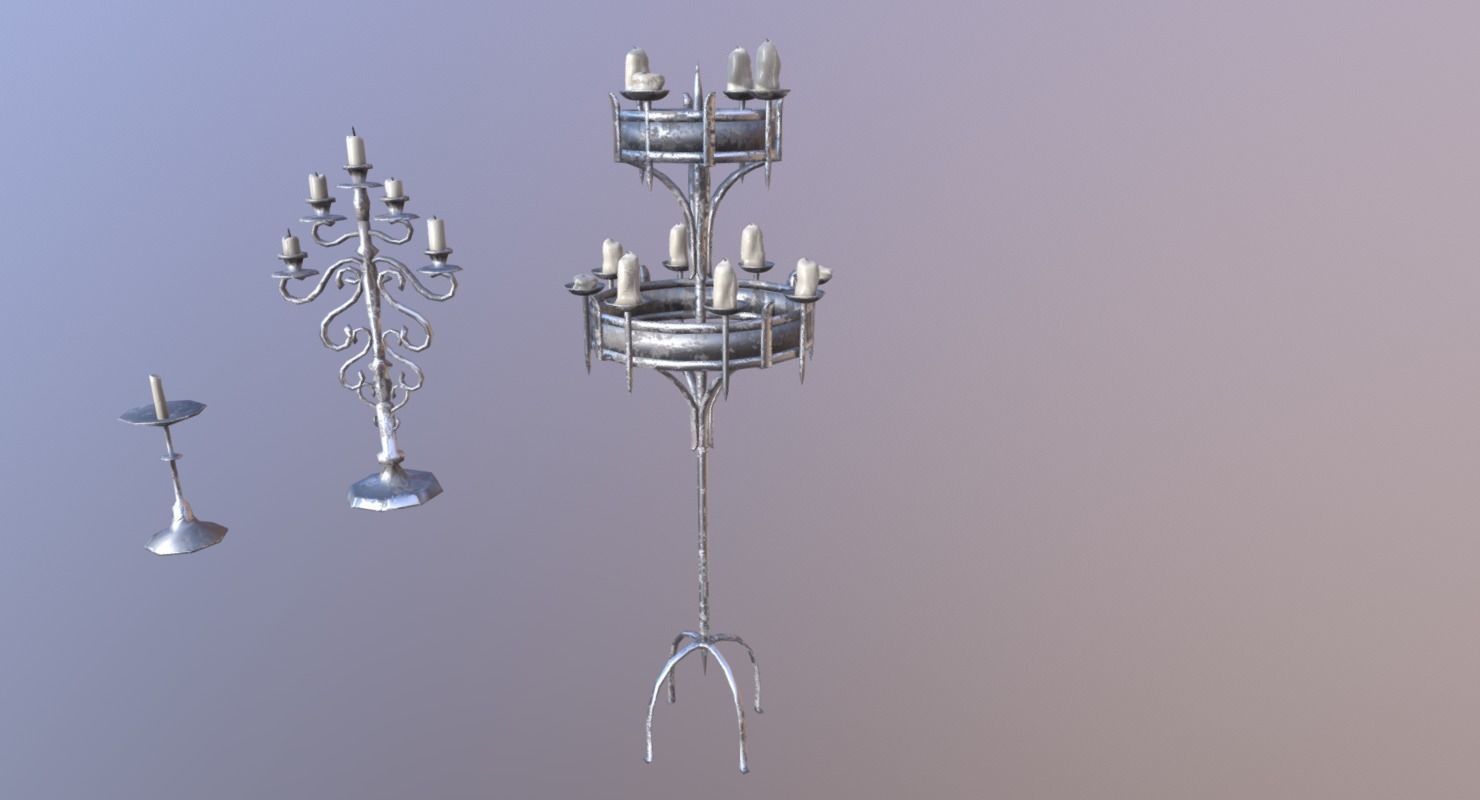 Candle Lighting Pack - The Marquis Collection Low-poly 3D model_6