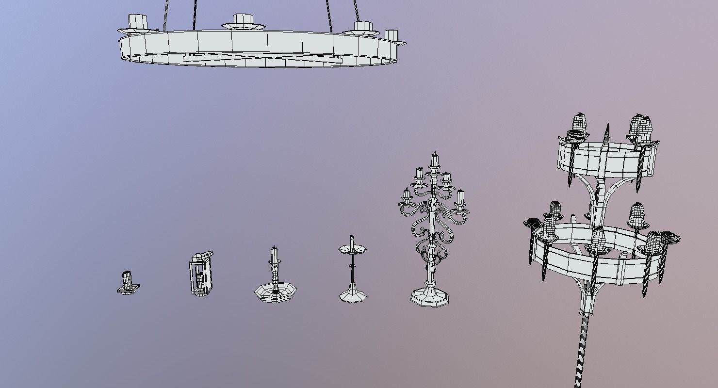 Candle Lighting Pack - The Marquis Collection Low-poly 3D model_11