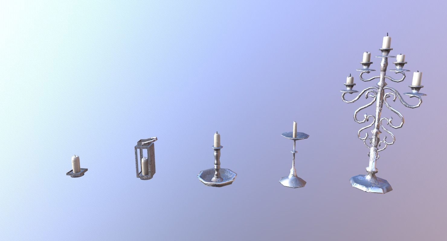 Candle Lighting Pack - The Marquis Collection Low-poly 3D model_5