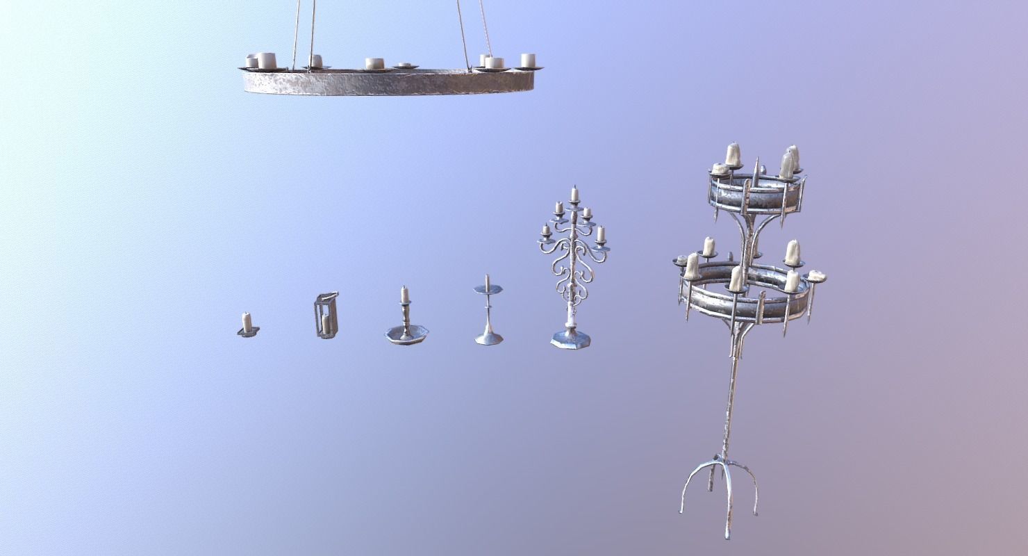 Candle Lighting Pack - The Marquis Collection Low-poly 3D model_4