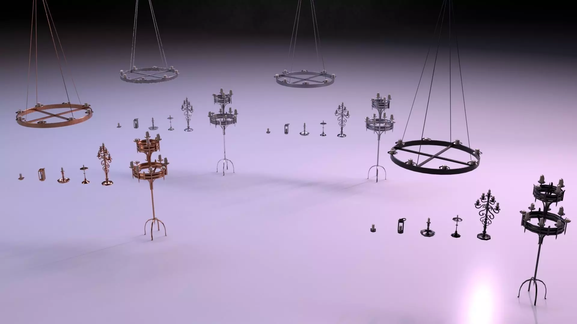 Candle Lighting Pack - The Marquis Collection Low-poly 3D model_0