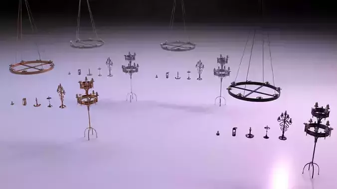 Candle Lighting Pack - The Marquis Collection Low-poly 3D model