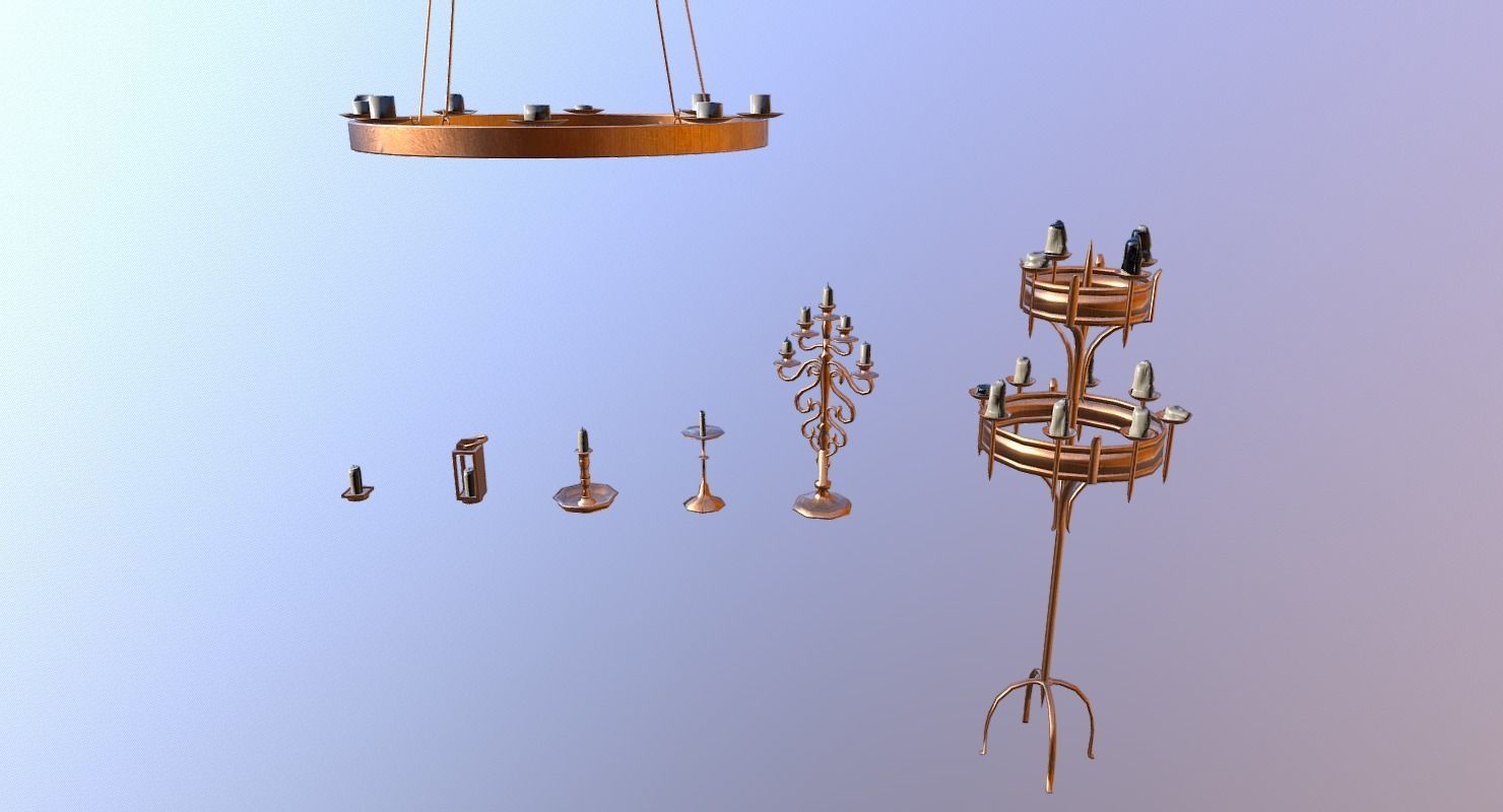 Candle Lighting Pack - The Marquis Collection Low-poly 3D model_9