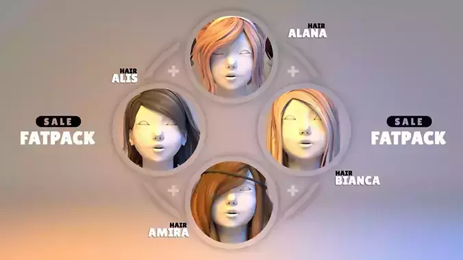 Alis - Alana - Amira - Bianca Hair FATPACK