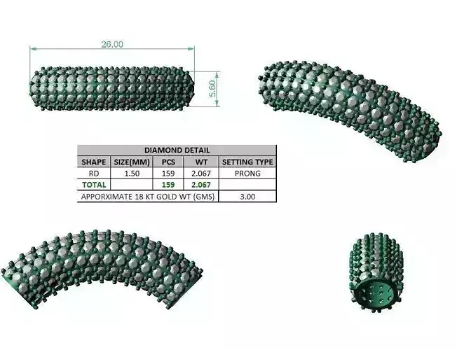 Pole charm with stones 