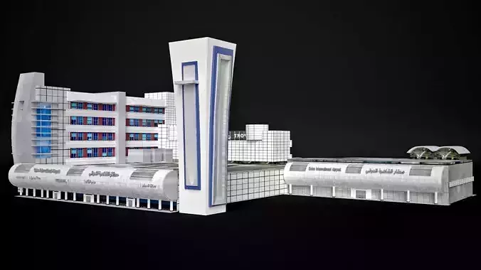Cairo International Airport Terminal 1 Low-poly 3D model