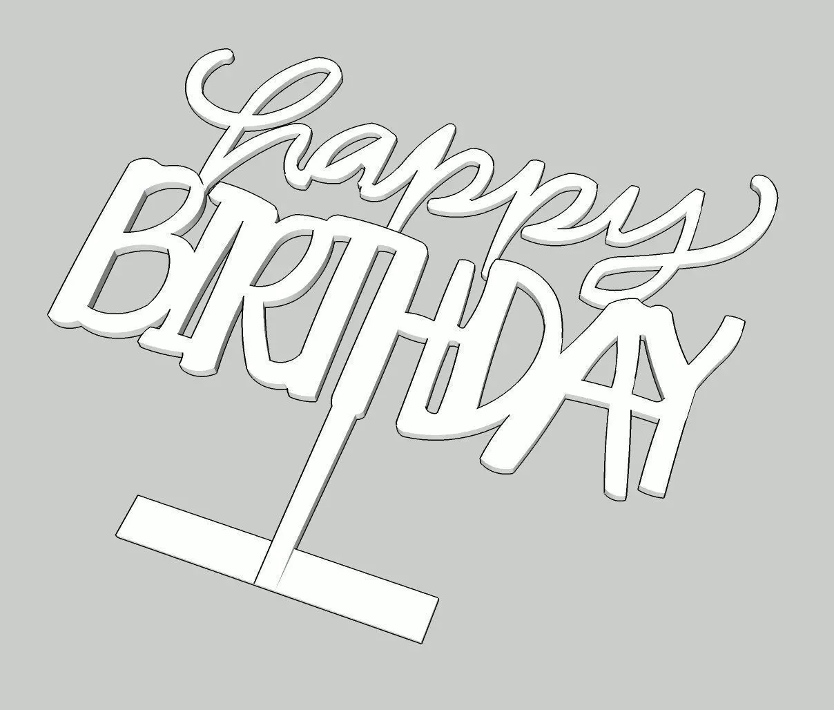 Happy Birthday Cake Topper Ver2 3D print model_0