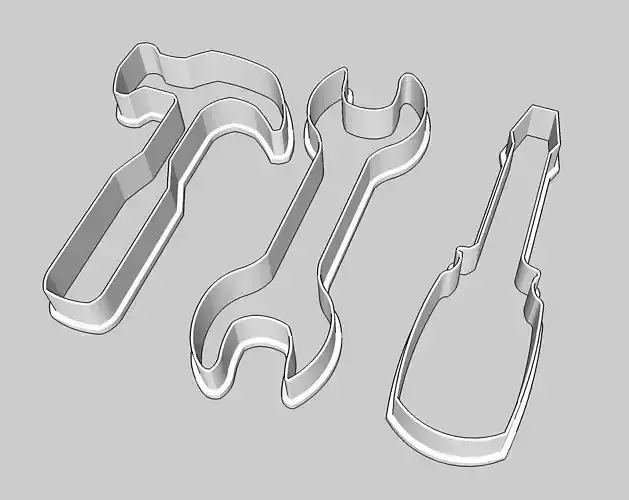 hammer wrench screwdriver cookie cutter