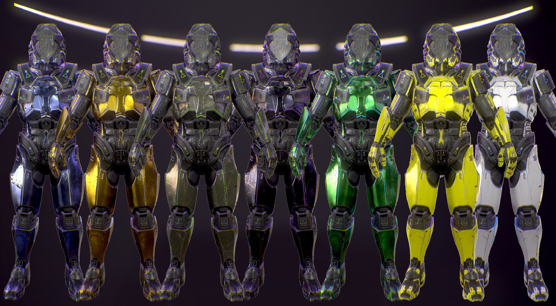 Armors Bundle 1 Low-poly 3D model_5