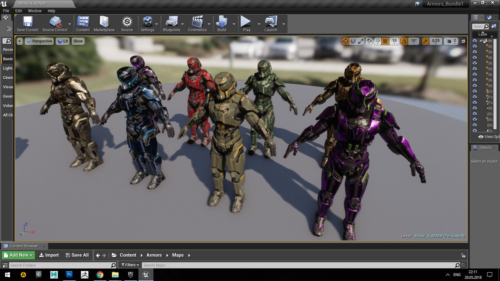Armors Bundle 1 Low-poly 3D model_11