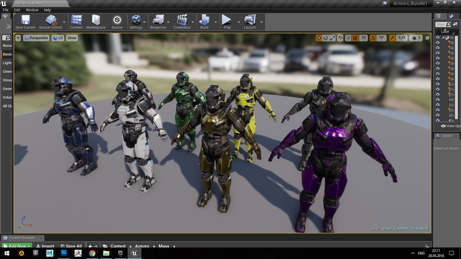 Armors Bundle 1 Low-poly 3D model_10