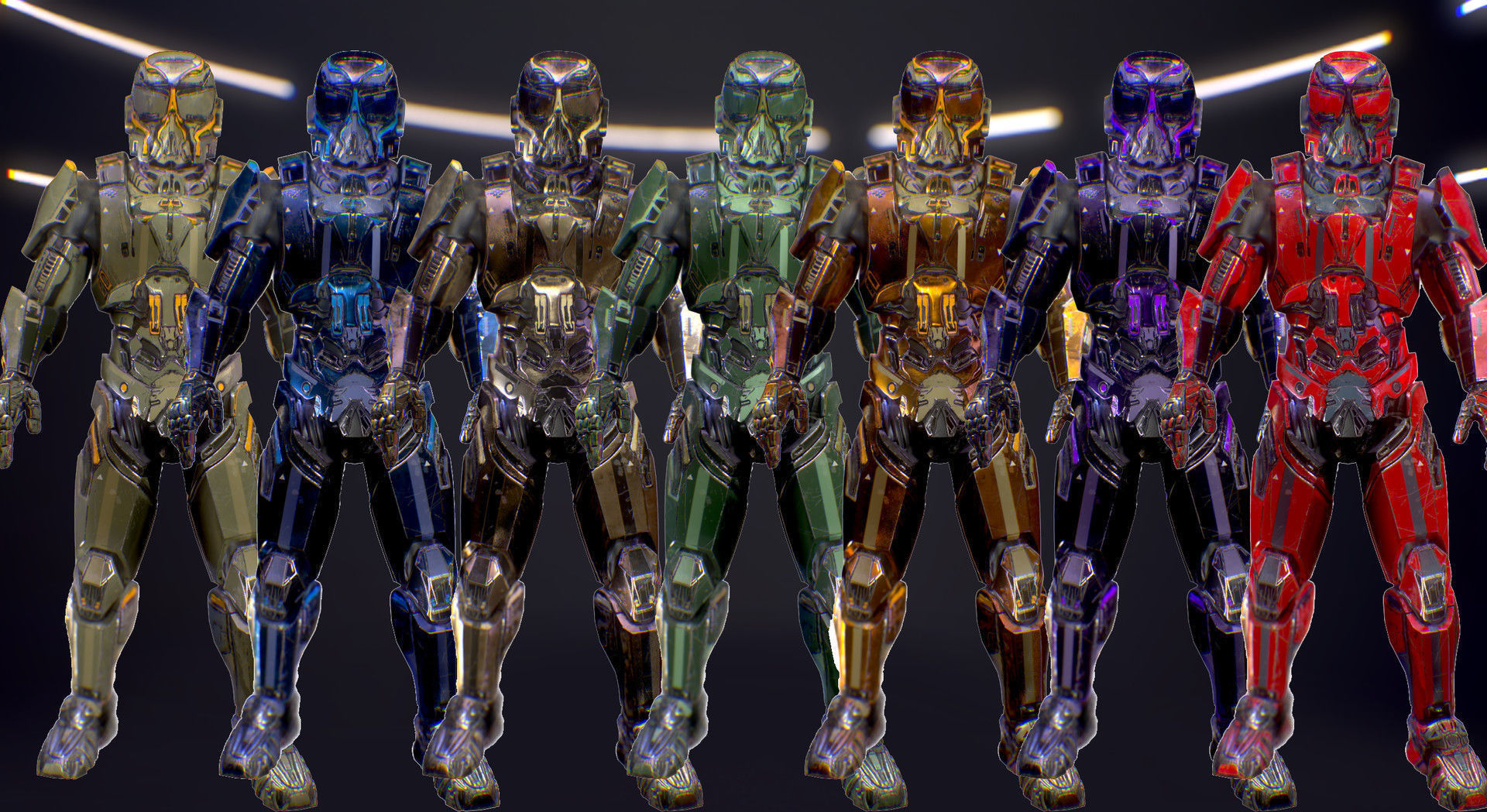 Armors Bundle 1 Low-poly 3D model_6