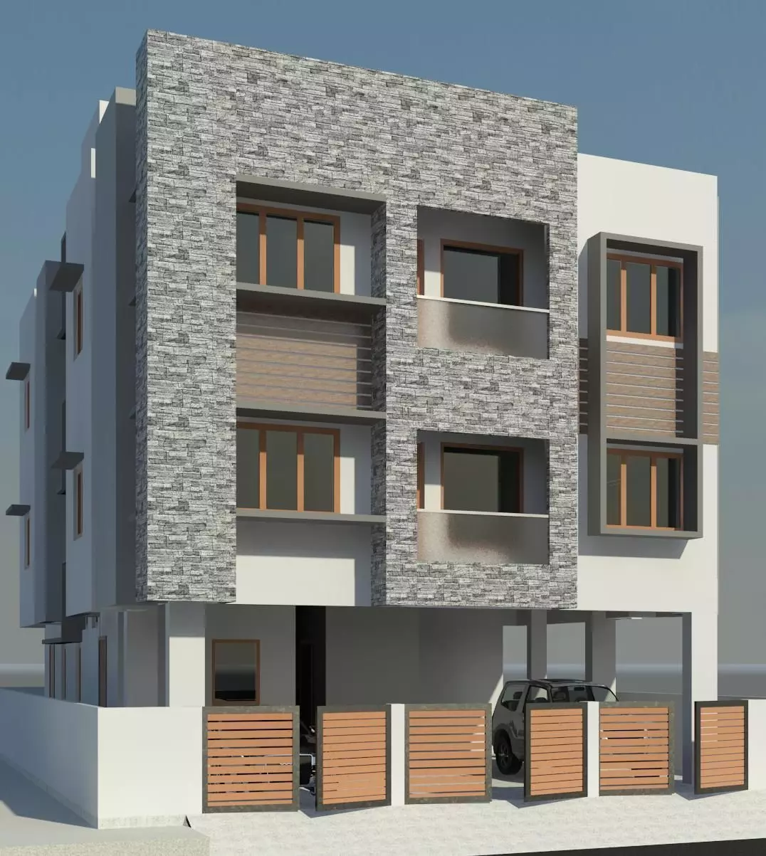ext house design in chennai 3D model