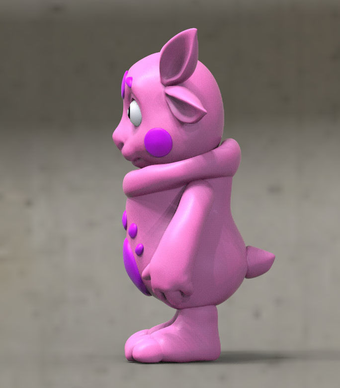 luntik print 3D model toy with big eyes Low-poly 3D model_1