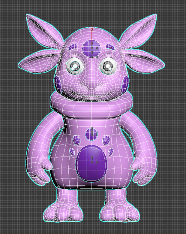 luntik print 3D model toy with big eyes Low-poly 3D model_4