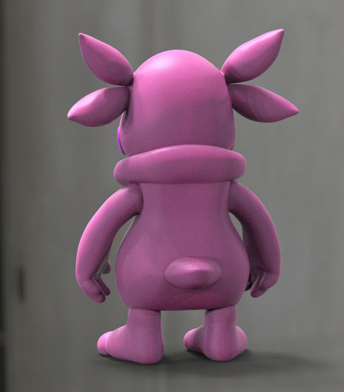 luntik print 3D model toy with big eyes Low-poly 3D model_2