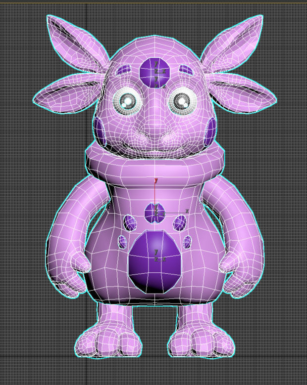 luntik print 3D model toy with big eyes Low-poly 3D model_5