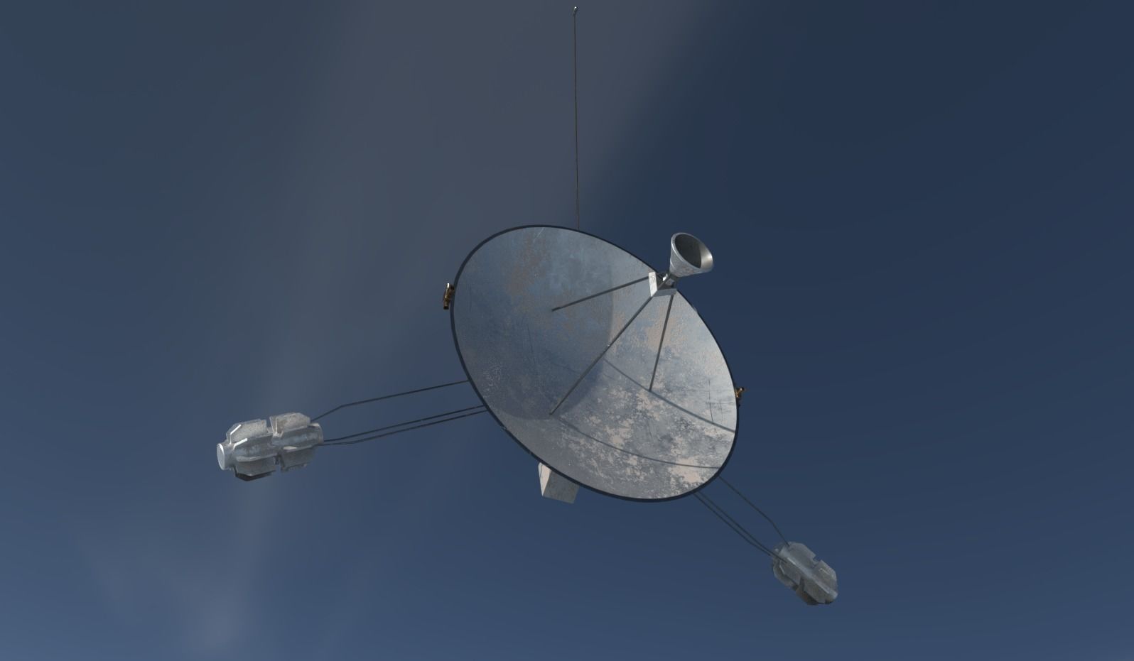 Pioneer 10 satellite Low-poly 3D model_6