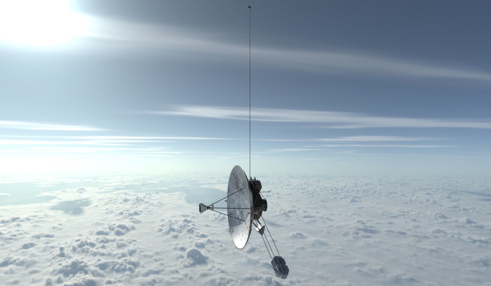 Pioneer 10 satellite Low-poly 3D model_5