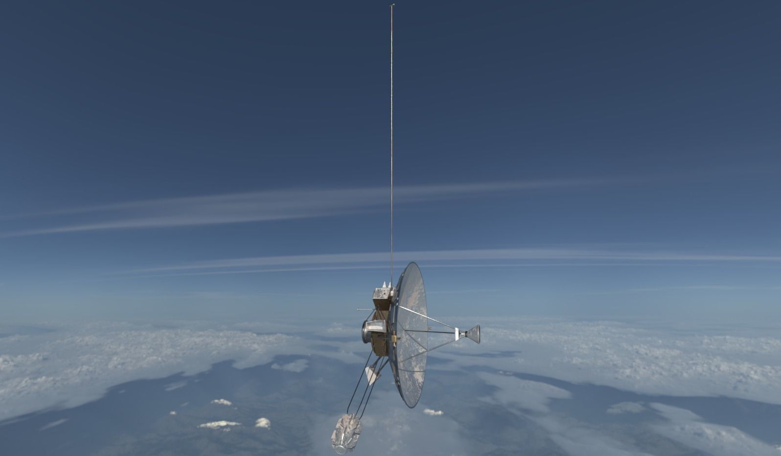 Pioneer 10 satellite Low-poly 3D model_3