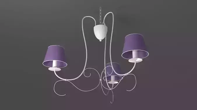 Floral chandelier lamp Low-poly 3D model