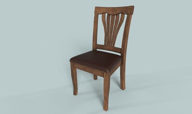 Wooden Chair PBR Low-poly 3D model