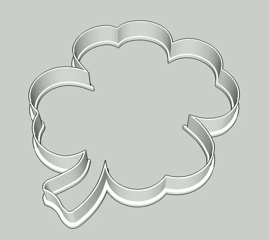 4 Leaf Clover Cookie and Fondant Outline Cutter 3D print model_0