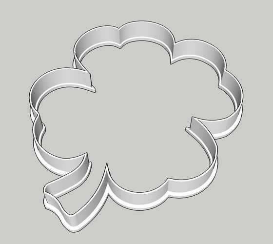 4 Leaf Clover Cookie and Fondant Outline Cutter 3D print model