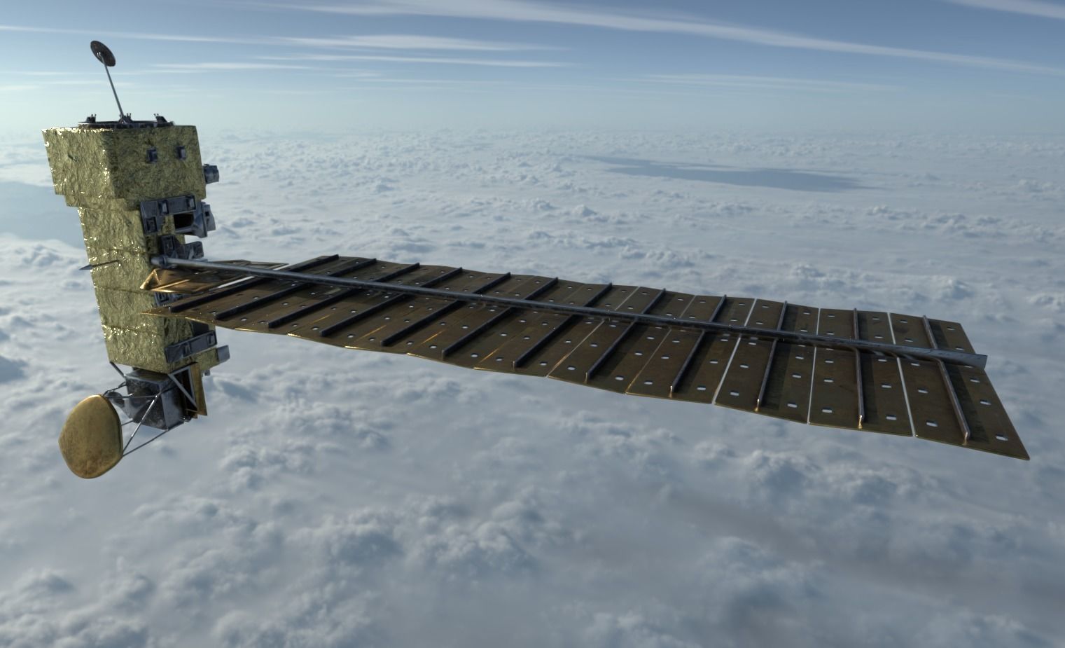 Aqua Satellite Low-poly 3D model_5