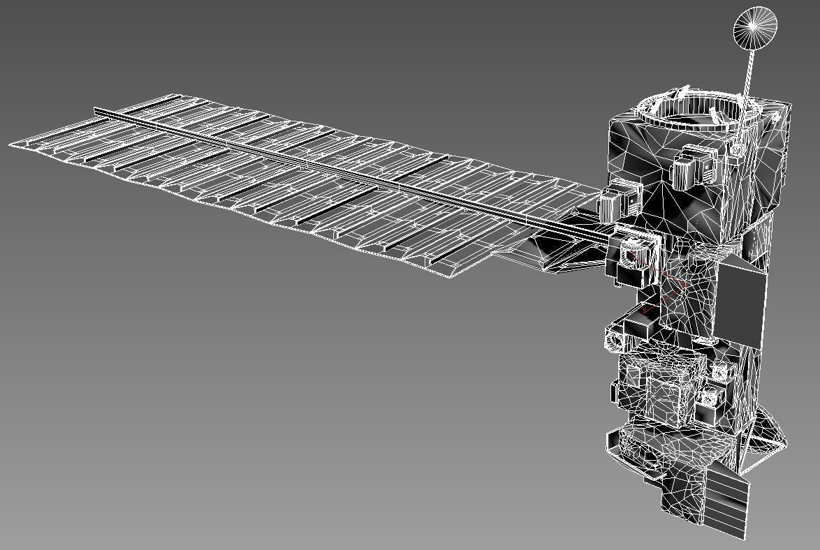 Aqua Satellite Low-poly 3D model_6