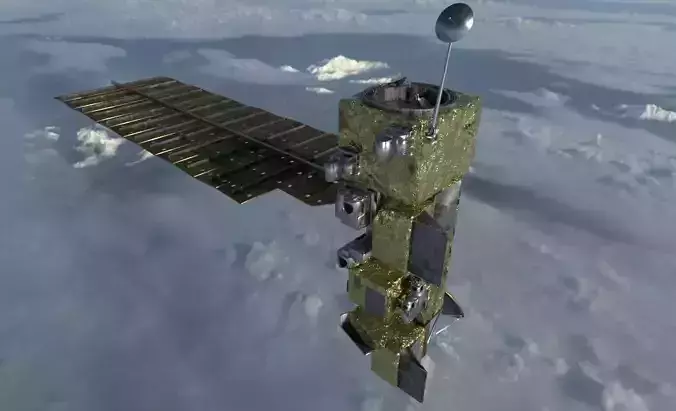 Aqua Satellite Low-poly 3D model