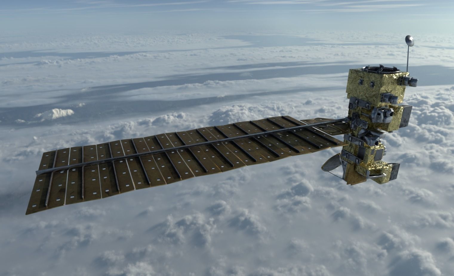 Aqua Satellite Low-poly 3D model_4